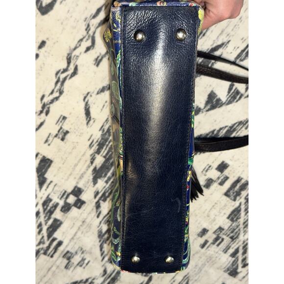 Patricia Nash Poppy Leather Tote In Birds Of Paradise Patriot Blue Purse Handbag - Picture 9 of 16